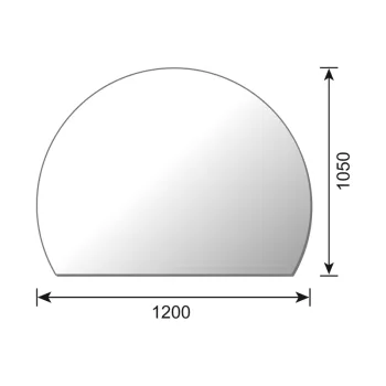 Glasbodenplatte 6mm ESG Sicherheitsglas - Kreisabschnitt 1200 x 1050 mm