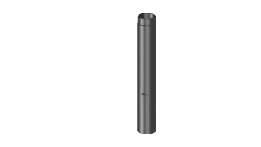 Rauchrohr 1000mm Längenelement mit Drosselklappe - 120 mm - schwarz
