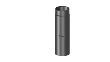 Rauchrohr 500mm Längenelement mit Drosselklappe - 120 mm - schwarz