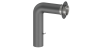 Preview: Rauchrohrset Fullform (gezogen) 700/450 mm mit Tür, Drosselklappe, Wandrosette und Wandfutter - 130 mm - grau