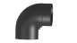 Preview: Fullformbogen 90° mit Tür - 150 mm - schwarz