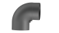 Preview: Fullformbogen 90° mit Tür - 150 mm - grau