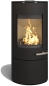 Preview: Kaminofen Haas+Sohn VARO S – tief-schwarz mit Wärmeplatte, Holzfach und Tür – 6,5 kW