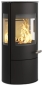 Preview: Kaminofen Haas+Sohn VION.l – tief-schwarz, 3 Sichtscheiben, mit Wärmeplatte, Holzfach und Tür – 6,5 kW