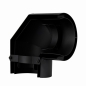 Preview: Pelletofenrohr Thermoschild für Bogen 90°, seitliche Montage - 100 mm - schwarz