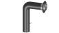 Preview: Rauchrohrset Fullform (gezogen) 700/450 mm mit Tür, Drosselklappe, Wandrosette und Wandfutter - 150 mm - schwarz