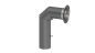 Preview: Rauchrohrset klassisch 700/450 mm mit Tür, Drosselklappe, Wandrosette und Wandfutter  - 130 mm - grau