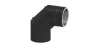 Preview: Rauchrohrwinkel 90° mit Tür - doppelwandig - 150 mm