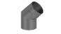 Preview: Rauchrohrwinkel 33°  - 150 mm - grau