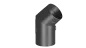Preview: Rauchrohrwinkel 45° mit Tür - 120 mm - schwarz