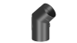 Preview: Rauchrohrwinkel 45° mit Tür  - 200 mm - schwarz
