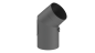 Preview: Rauchrohrwinkel 45° mit Tür  - 160 mm - grau