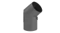 Preview: Rauchrohrwinkel 45° mit Tür - 120 mm - grau