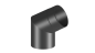 Preview: Rauchrohrwinkel 45°  - 150 mm - schwarz