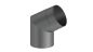 Preview: Rauchrohrwinkel 45°  - 130 mm - grau
