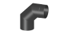 Preview: Rauchrohrwinkel 90°  - 130 mm - schwarz