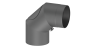 Preview: Rauchrohrwinkel 90° mit Tür  - 160 mm - grau