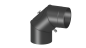 Preview: Rauchrohrwinkel drehbar 0-90° mit Tür  - 120 mm - schwarz