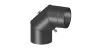 Preview: Rauchrohrwinkel drehbar 0-90° mit Tür - 120 mm - schwarz