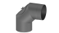 Preview: Rauchrohrwinkel drehbar 0-90° mit Tür  - 120 mm - grau
