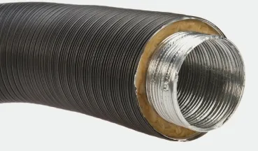 Aluflexrohr 800mm isoliert 5-lagig, Ø 100 mm, schwarz beschichtet