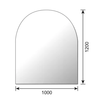 Glasbodenplatte 6mm ESG Sicherheitsglas - Rundbogen 1000 x 1200 mm