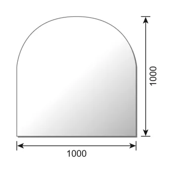 Glasbodenplatte 6mm ESG Sicherheitsglas - Rundbogen 1000 x 1000 mm