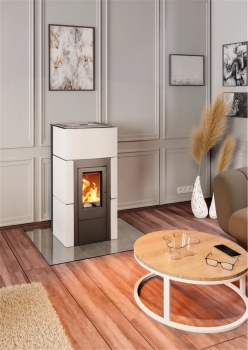 Pelletofen Haas+Sohn HSP 6 HELENA RLU – perl-anthrazit/weiß inkl. WLAN-Modul – 2,4 bis 8,3 kW