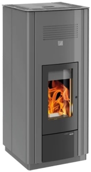 Pelletofen Haas+Sohn HSP 6 WT RLU wasserführend – perl-anthrazit/perl-schwarz inkl. WLAN-Modul – 3,2-10 (davon 6,8 kW Wasser) kW