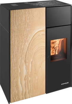 Pelletofen Haas+Sohn HSP 8 LUCCA II RLU Stone – tief-schwarz/Woodstone inkl. WLAN-Modul – 2,5 - 8,5 kW