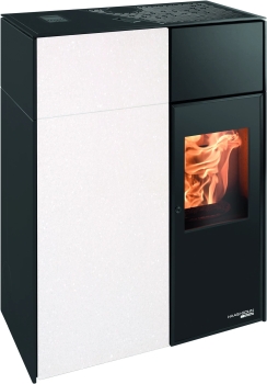 Pelletofen Haas+Sohn HSP 8 LUCCA II RLU Stone – tief-schwarz/weißer Quarzit inkl. WLAN-Modul – 2,5 - 8,5 kW