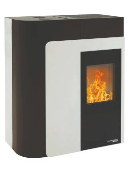 Pelletofen Haas+Sohn HSP 8 VOLTERRA II – tief-schwarz/Front weiß inkl. WLAN-Modul – 2,5 - 8,5 kW