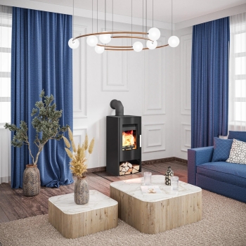 Preview: Kaminofen Haas+Sohn ROSENHEIM easy – Stahl tief-schwarz – 6 kW
