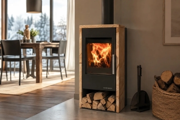 Kaminofen Haas+Sohn ROSENHEIM easy – Stahl tief-schwarz – 6 kW