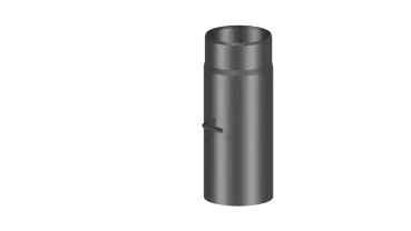 Rauchrohr 250mm Längenelement mit Drosselklappe - 120 mm - schwarz