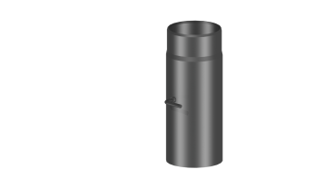 Rauchrohr 250mm Längenelement mit Drosselklappe  - 160 mm - schwarz