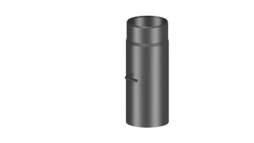 Rauchrohr 250mm Längenelement mit Drosselklappe - 130 mm - schwarz