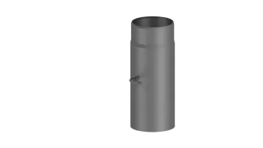 Rauchrohr 250mm Längenelement mit Drosselklappe - 150 mm - grau