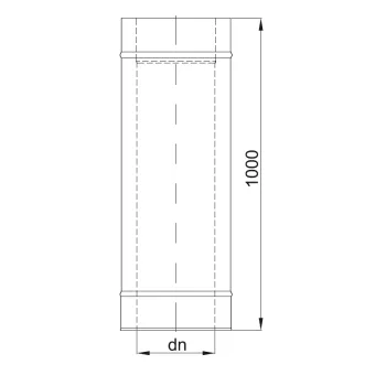 Längenelement 1000 mm - 150mm - doppelwandig - Professional 06
