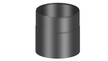 Rauchrohr 150mm Längenelement  - 150 mm - schwarz