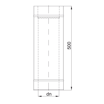 Preview: Längenelement 500 mm - 150mm - doppelwandig - Professional 06