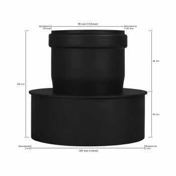 Preview: Pellet-Erweiterung 80 mm auf 130 mm - schwarz