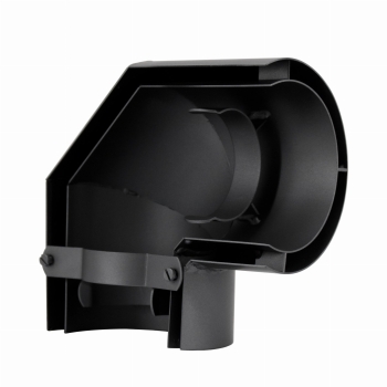 Pelletofenrohr Thermoschild für Bogen 90°, seitliche Montage - 100 mm - gussgrau