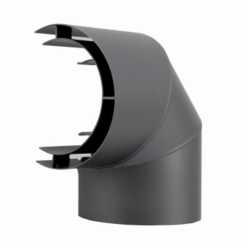 Preview: Pelletofenrohr Thermoschild für Bogen 90°, seitliche Montage - 100 mm - gussgrau