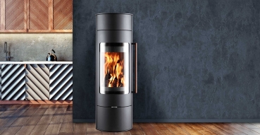 Preview: Kaminofen Novaline Aria – Stahl schwarz, drehbar – 5,7 kW
