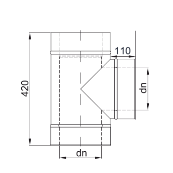 Preview: T-Anschluss 90° - 150mm - doppelwandig - Professional 06