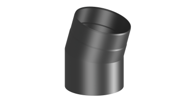 Rauchrohrwinkel 22°  - 120 mm - schwarz