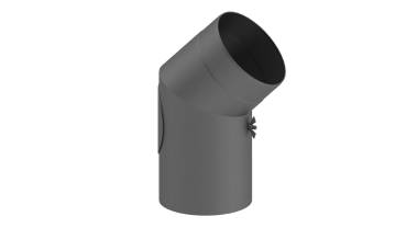 Rauchrohrwinkel 45° mit Tür  - 160 mm - grau