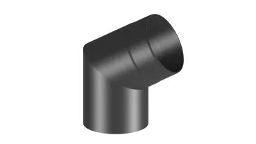 Rauchrohrwinkel 45° - 180 mm - schwarz