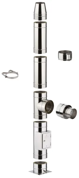 DW 300 Edelstahlschornstein 10,2m - doppelwandig - Professional 06